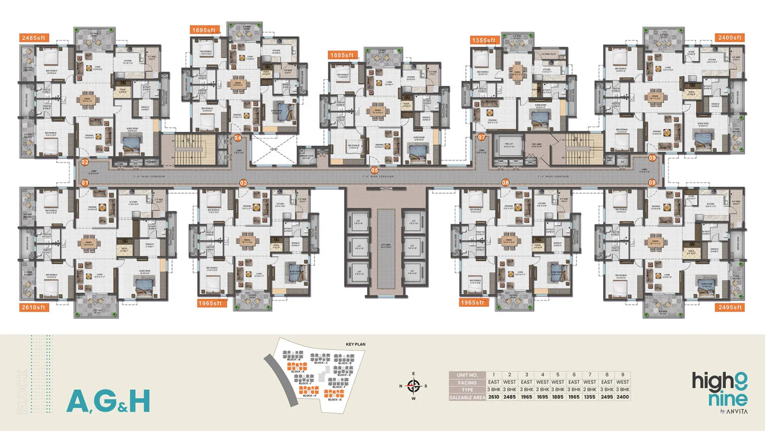3 BHK  1681 - 2192 SqFt